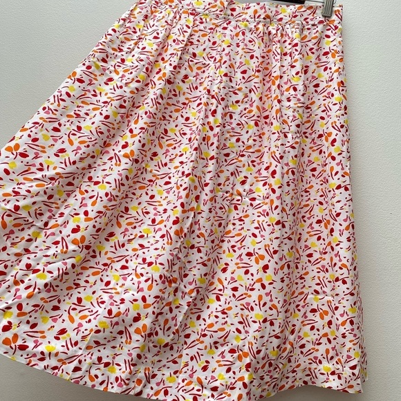 Vintage Floral Midi Skirt - Pink and Red - Picture 5 of 7